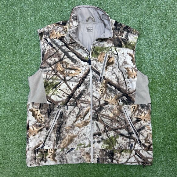Cabela’s Full Zip Camouflage Fleece Vest Mens Size Large - Picture 1 of 10